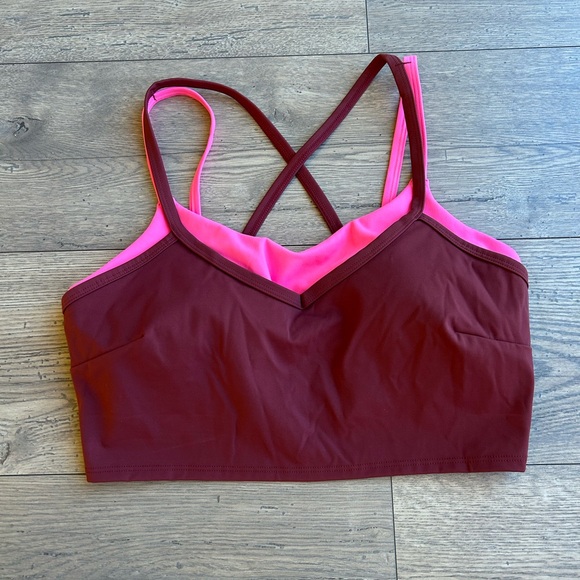 JoyLab Other - JoyLab Burgundy and Pink Cross-Back Sports Bra
